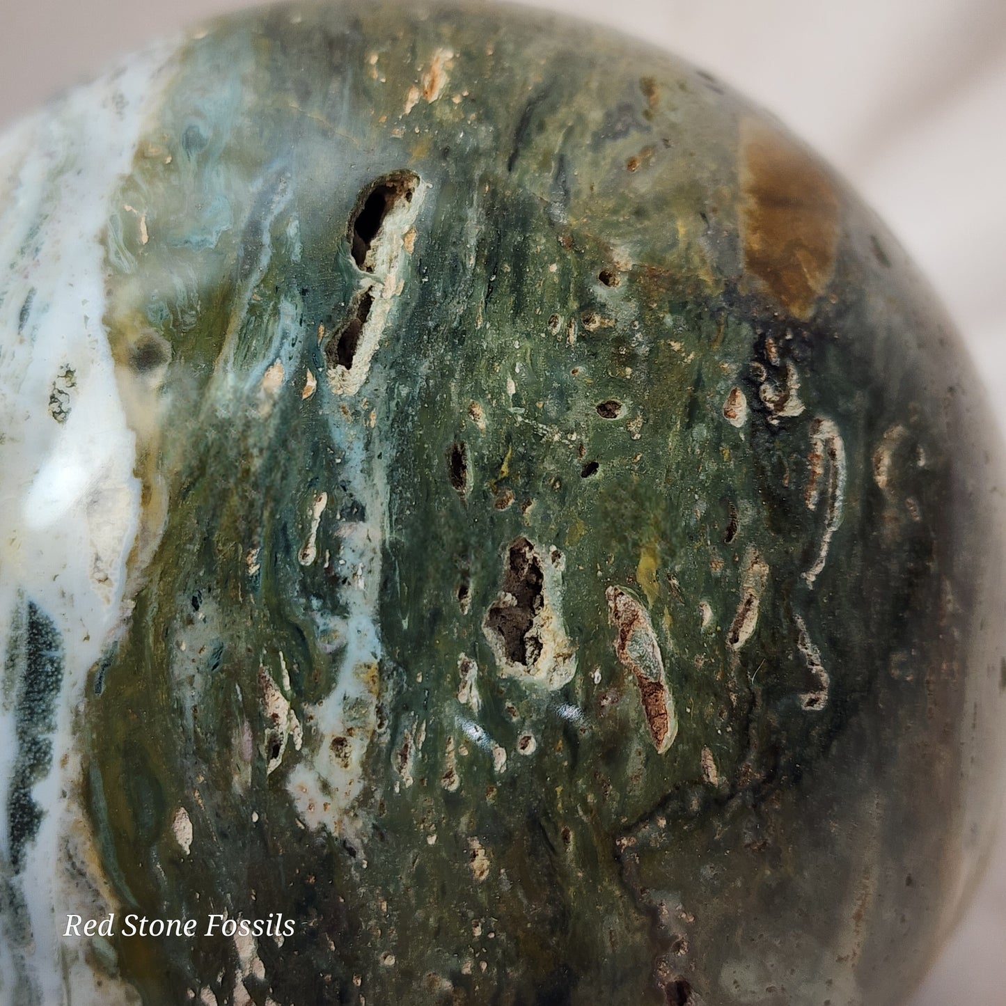 Spectacular Swirled Ocean Jasper Sphere