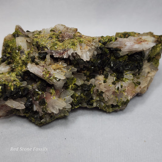 Epic Epidote on Quartz