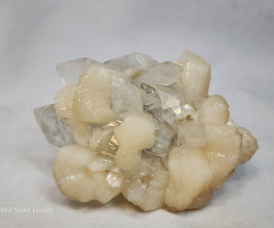 Light Peach Stilbite on Apophyllite