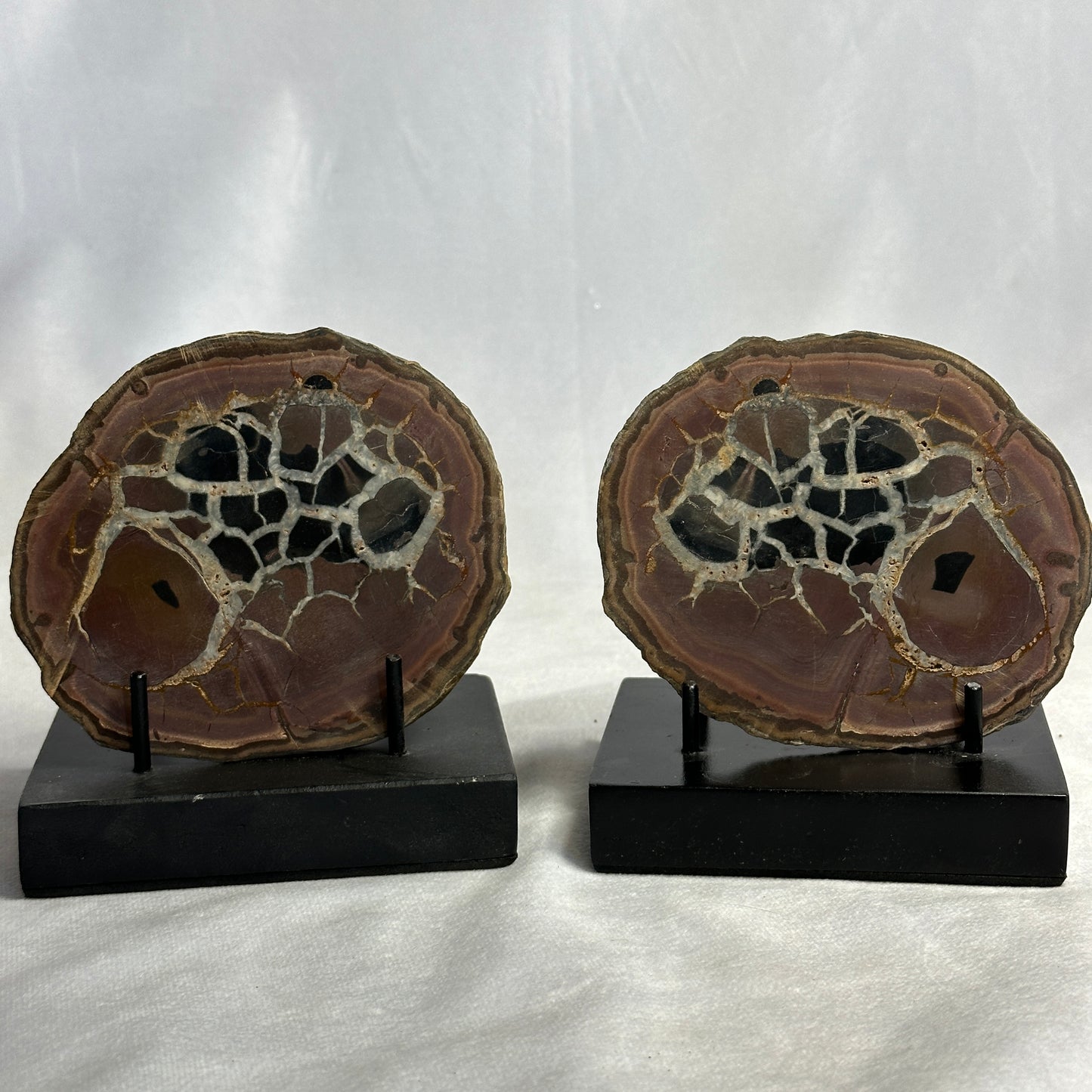 Marvelous Split Polished Septarian Pair