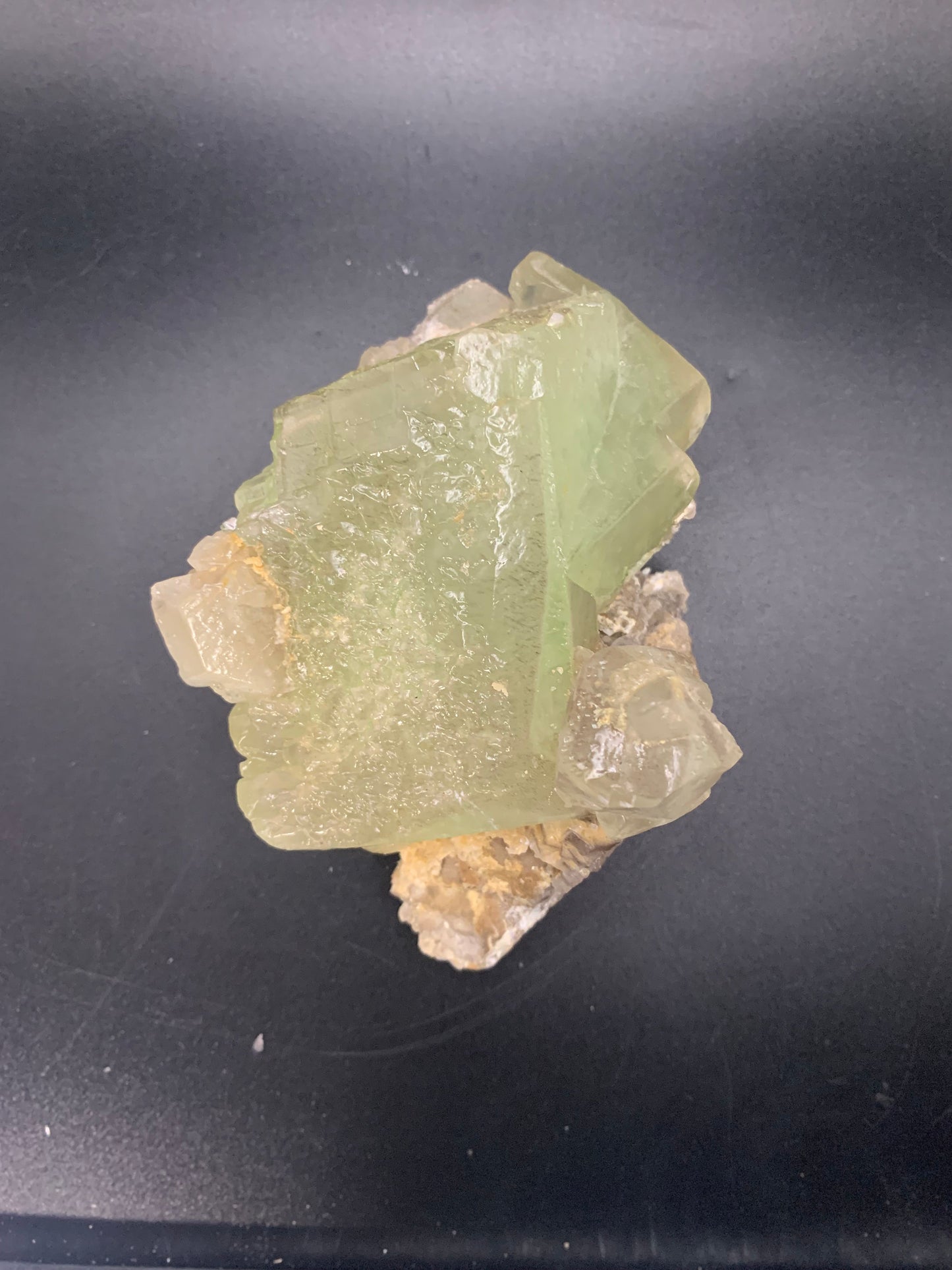 Green Calcite with Fluorite